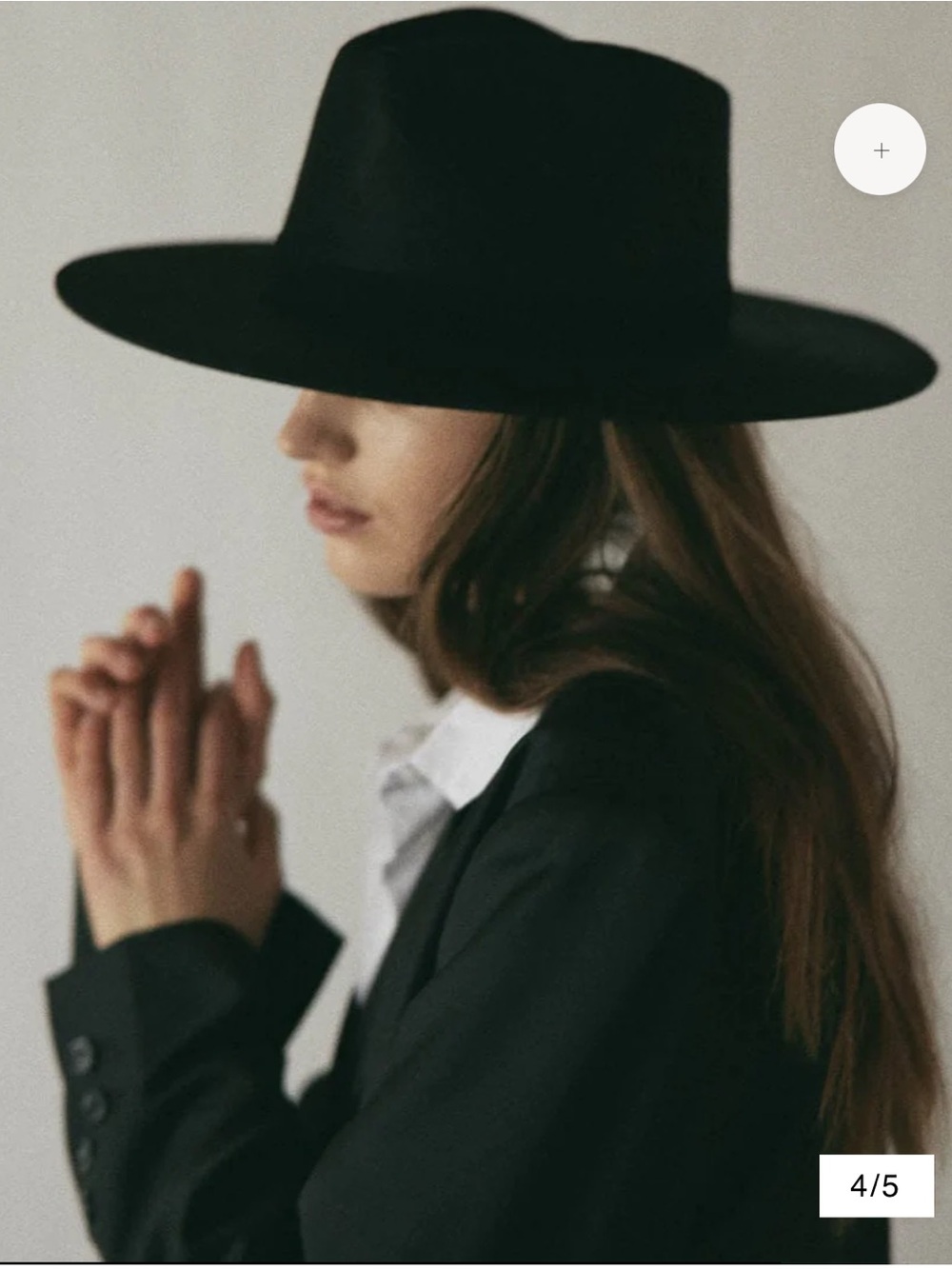 NEW Janessa Leone Black Wide-Brim Wool Fedora. Price went up $337 on website